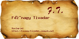 Fónagy Tivadar névjegykártya