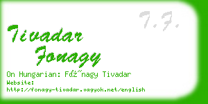 tivadar fonagy business card